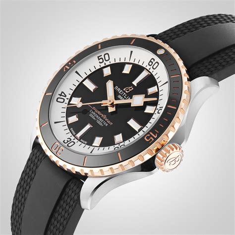 breitling superocean automatic red gold.